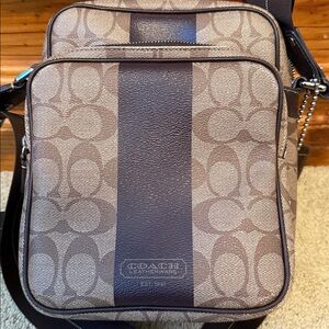 Coach Signature Heritage Stripe Flight Crossbody Bag